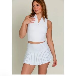 White pleated tennis skort
